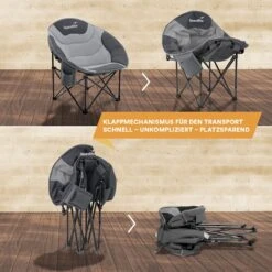 Skandika Moonchair Sirkka – Campingstoelen – Klapstoel – Vouwstoel – Kampeerstoel - Grote, Comfortabele, Campingstoel Opvouwbaar, Gepolsterd, Koelvak, Drinkhouder, Draaggreep En Draagtas, Antislipvoetjes - Max. 150 Kg – Zwart/grijs -Campingwinkel 1200x1200 182