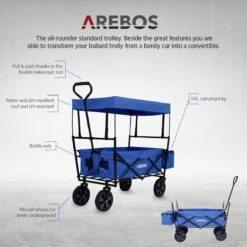 AREBOS Handwagen Vouwbare Dak Handwagen Vouwbare Trolley Uitrustingswagen Blauw 19 AREBOS Handwagen Vouwbare Dak Handwagen Vouwbare Trolley Uitrustingswagen Blauw -Campingwinkel 1200x1200 1832