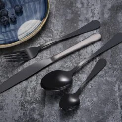 SMILON Bestekset In Koffer Zwart - 16 Delig Messen Vorken Lepels Voor 4 Personen - Camping - Ideaal Voor Reizen, Kamperen, Thuis -Campingwinkel 1200x1200 1846