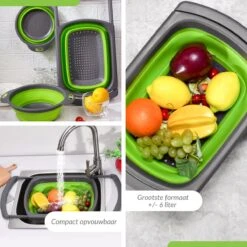 Buxibo - 3-Delige Keuken Vergiet Set Inklapbaar Groen/Grijs -Campingwinkel 1200x1200 1868