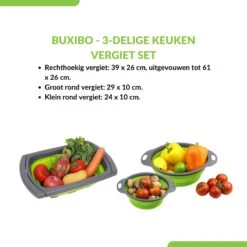 Buxibo - 3-Delige Keuken Vergiet Set Inklapbaar Groen/Grijs -Campingwinkel 1200x1200 1869
