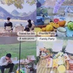 Buxibo - Lichtgewicht Vouwbare Campingtafel - Inklapbaar - Vis/Tuin/Picknick Tafel - Kamperen - Met Opberghoes - Aluminium - Grijs -Campingwinkel 1200x1200 193