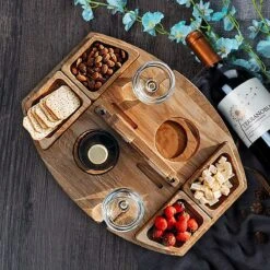 Merkloos Houten Outdoor Wijntafel Draagbare Houten Picknicktafel Mini Campingtafels Met Wijnglas Houder Voor Tuin Outdoor Camping Picknick Strand - Plataan Hout - Wijn -Campingwinkel 1200x1200 204