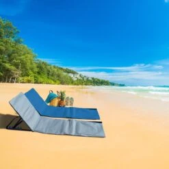 Strandmat Opvouwbaar Met Schouderband - Strandstoel Grijs 145x47x52 -Campingwinkel 1200x1200 253