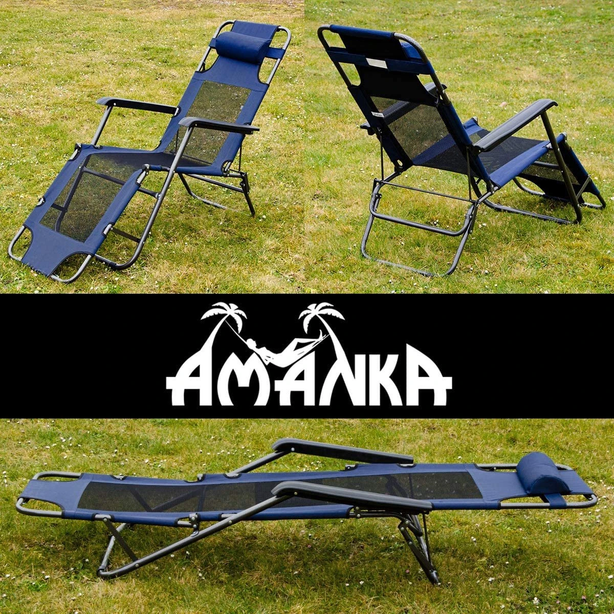 Ligstoel 180x60cm - Opvouwbaar Campingstoel Ligbed Strandstoel Tuinstoel Vouwligstoel Blauw 19 Ligstoel 180x60cm - Opvouwbaar Campingstoel Ligbed Strandstoel Tuinstoel Vouwligstoel Blauw - Afbeelding 19