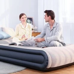 Sable Luxe Queen Size 2 Persoons Luchtmatras Met Ingebouwd Kussen, Opblaasbaar Luchtbed Met Ingebouwde Elektrische Pomp Voor Kamperen, Reizen Of Overnachtende Gasten Of Festival -Campingwinkel 1200x1200 4