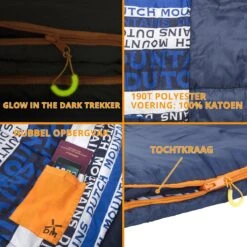 Dutch Mountains Slaapzak Goeree XL - Kussen 25x15cm - 220x90cm Katoenen Slaapzak - Tochtstrip -Campingwinkel 1200x1200 621