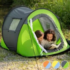 Pop Up Tent Waterkolom 1500 Mm/Cm² - Blauw - 2 Persoons -Campingwinkel 1200x1200 696