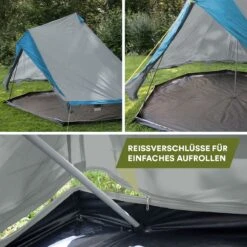 Skandika Tipii II Tent – Tipi-tenten – Teepee – 8 Persoons Campingtent – Muggengaas – 250 Cm Stahoogte – Uitneembare Tentvloer – 3000 Mm Waterkolom – Indische Tent, Partytent, Festivaltent – Outdoor, Camping, Tuin – Kamperen – Grijs/turquoise -Campingwinkel 1200x1200 720
