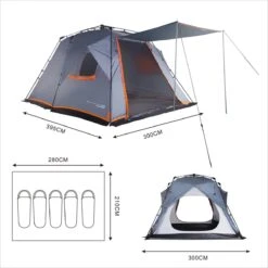 Where Tomorrow Gezinstent Met Zonnendak 300X395X200 Cm- Grijs - 5 Persoons -Campingwinkel 1200x1200 765