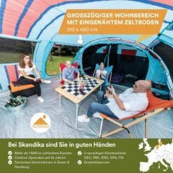 Skandika Gotland Tunneltent Voor 6 Personen, Grote Familietent In Racing-design, Ingenaaide Tentbodem, Waterdicht, 5000 Mm Waterkolom, Slaapcabine Met Scheidingswand, Muggennet (let Op, Komt Met Kleurfouten) -Campingwinkel 1200x1200 780