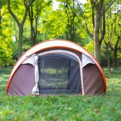 Fly Lab Luxe Pop Up Tent - Kampeer Tent - Grijs/Oranje - 4 Persoons -Campingwinkel 1200x1200 817