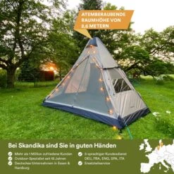 Skandika Tipi Kotona Air Opblaasbare Tent – Opblaasbare Tenten - 4 Persoons Tipi Tent – Tenten - Campingtent – Ingenaaide Tentvloer – Muggengaas – 260 Cm Stahoogte – 490 X 370 X 260 (L X B X H) – Outdoor, Camping, Tuin – Luchttent - Kamperen - Beige -Campingwinkel 1200x1200 827