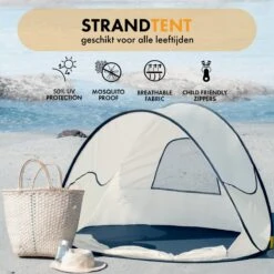 Deryan Luxe Pop Up Strandtent - Anti-UV 50+ - Cream -Campingwinkel 1200x1200 846