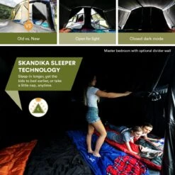 Skandika Montana 8 Sleeper Tent – Tunneltent – 8 Persoons Familietent - Campingtent – Sleeper Technology (2 Tot 4 Extra Donkere Slaapcabines) – Ingenaaide Tentvloer - Muggengaas – 700 X 310 X 200 Cm (LxBxH) – 5000mm Waterkolom – Kamperen – Blauw/wit 11 Skandika Montana 8 Sleeper Tent – Tunneltent – 8 Persoons Familietent - Campingtent – Sleeper Technology (2 Tot 4 Extra Donkere Slaapcabines) – Ingenaaide Tentvloer - Muggengaas – 700 X 310 X 200 Cm (LxBxH) – 5000mm Waterkolom – Kamperen – Blauw/wit -Campingwinkel 1200x1200 848