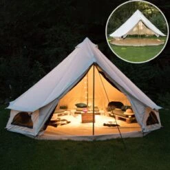 Skandika Tipii 400 Canvas Tent – Tipi-tenten – 8 Persoons Familietent - Campingtent – Muggengaas – 250 Cm Stahoogte – 400 Cm Diameter – 4000 Mm Waterkolom – Indische Tent, Partytent, Festivaltent – Outdoor, Camping, Tuin – Kamperen – Wit -Campingwinkel 1200x1200 868