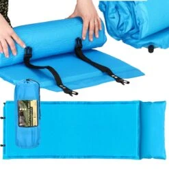 Springos Slaapmat | Zelfopblazend | 186 Cm | Inclusief Hoes & Hoofdkussen | Lichtblauw -Campingwinkel 1200x1200 898