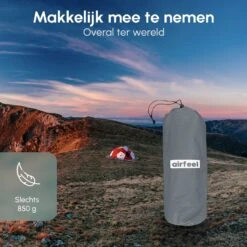 AirFeel Opblaasbaar Slaapmatje - Ingebouwde Pomp En Kussen - Lichtgewicht - 196 X 60 X 6cm - Gray -Campingwinkel 1200x1200 911