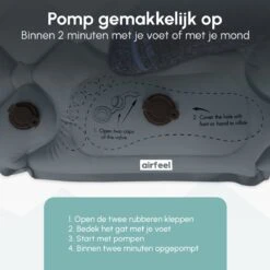 AirFeel Opblaasbaar Slaapmatje - Ingebouwde Pomp En Kussen - Lichtgewicht - 196 X 60 X 6cm - Gray -Campingwinkel 1200x1200 912