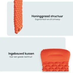 AirFeel Lichtgewicht Opsblaasbaar Slaapmatje - Ingebouwde Pomp En Kussen - 196 X 60 X 6 Cm - Orange -Campingwinkel 1200x1200 927