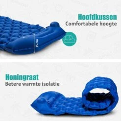 TRVLMORE Slaapmat - Zelfopblazend - 1 Persoons - Ingebouwde Pomp En Kussen - Blauw -Campingwinkel 1200x1200 939