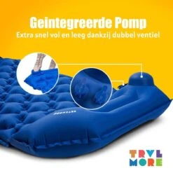 TRVLMORE Slaapmat - Zelfopblazend - 1 Persoons - Ingebouwde Pomp En Kussen - Blauw -Campingwinkel 1200x1200 940