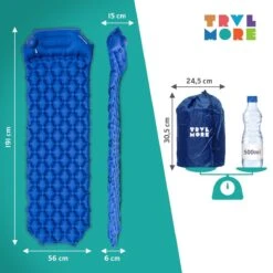 TRVLMORE Slaapmat - Zelfopblazend - 1 Persoons - Ingebouwde Pomp En Kussen - Blauw -Campingwinkel 1200x1200 941