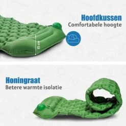 TRVLMORE Slaapmat - Zelfopblazend - 1 Persoons - Ingebouwde Pomp En Kussen - Groen -Campingwinkel 1200x1200 955