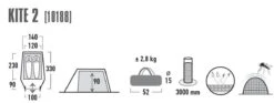 High Peak Kite 2 Tunneltent - Groen - 2 Persoons -Campingwinkel 1200x453