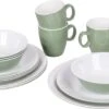 Bo-Camp Servies - Campingbord - 100% Melamine - 16-delig - Groen