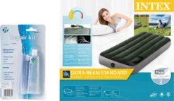Intex Luchtbed - Downy - Formaat: Cot - B76 X L191 X H25 Cm - Ingebouwde Voetpomp- Met Reparatieset -Campingwinkel 1200x693