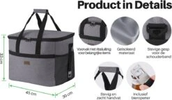 Packaway 4 Laags Geïsoleerde Koeltas - Lunchtas 40 Liter - Grijs -Campingwinkel 1200x699 2