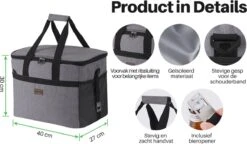 Packaway 4 Laags Geïsoleerde Koeltas - Lunchtas 30 Liter - Grijs -Campingwinkel 1200x699 3