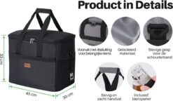 Packaway 4 Laags Geïsoleerde Koeltas - Lunchtas 40 Liter - Zwart -Campingwinkel 1200x699 4