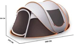 Fly Lab Luxe Pop Up Tent - Kampeer Tent - Grijs/Oranje - 4 Persoons -Campingwinkel 1200x714 2