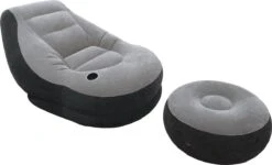 Intex Lounge Stoel - Ultra Lounge - Opblaasbaar - Grijs/zwart -Campingwinkel 1200x727