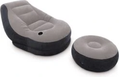 Intex Lounge Stoel - Ultra Lounge - Opblaasbaar - Grijs/zwart -Campingwinkel 1200x771