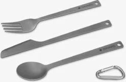 Navaris Campingbestek Van Titanium - Set Met Vork, Mes En Lepel - Bestekset Voor Onderweg En Op Reis - Inclusief Karabijnhaak En Bewaarzakje -Campingwinkel 1200x781 3