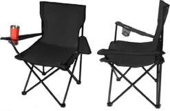 Campingstoel Vouwstoel Visstoel - Zwart - Draaggewicht 100kg -Campingwinkel 1200x783