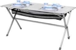 Campart Campingtafel XL TA-0806 - Opvouwbaar, Lichtgewicht En Met Verstelbare Poten - Kampeertafel Inklapbaar Inclusief Opbergtas - 140 X 80 X 70 Cm - Wit -Campingwinkel 1200x793