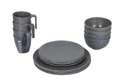 Bo-Camp Campingservies - 100% Melamine - 16-delig - Stone - Grijs -Campingwinkel 1200x794 91