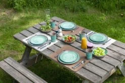 Bo-Camp Servies Halo - 12 Delig Melamine - Aqua -Campingwinkel 1200x800 241