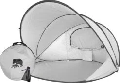 Deryan Luxe Pop Up Strandtent XXL - Anti-UV 50+ - Zilver -Campingwinkel 1200x836 1