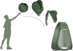 NordFalk Douchetent Pop-up 190 Cm - Camping Douche - Omkleedtent - Incl. Tentharingen En Draagtas - Groen -Campingwinkel 1200x848 3
