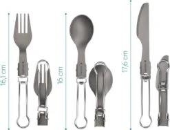 Navaris Campingbestek Van Titanium - Set Met Vork, Mes En Lepel - Inklapbaar - Bestekset Voor Onderweg - Inclusief Karabijnhaak En Bewaarzakje -Campingwinkel 1200x913 10