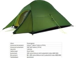 Cloud Up 3 Upgraded - Naturehike® - Tent 3 Persoons - Lichtgewicht Tent - Incl. Grondzeil - 20D 4000MM - Outdoor Kampeertent - Waterdicht - Hiking & Wandelen -Campingwinkel 1200x913