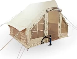 Opblaasbare Vier Persoons Tent Beige 300x200x210 Cm -Campingwinkel 1200x920 4