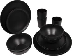 Bo-Camp Industrial - Servies - Orville - Campingbord - 16-delig - Mat Zwart -Campingwinkel 1200x938 7