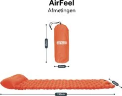 AirFeel Lichtgewicht Opsblaasbaar Slaapmatje - Ingebouwde Pomp En Kussen - 196 X 60 X 6 Cm - Orange -Campingwinkel 1200x943 4