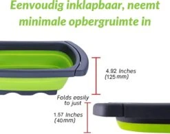 Buxibo - 3-Delige Keuken Vergiet Set Inklapbaar Groen/Grijs -Campingwinkel 1200x948 1